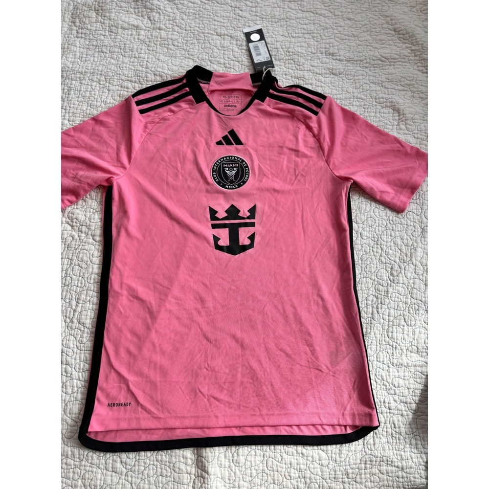 Messi Adidas Inter Miami Home Jersey Youth Size XL (15/16) Pink Soccer